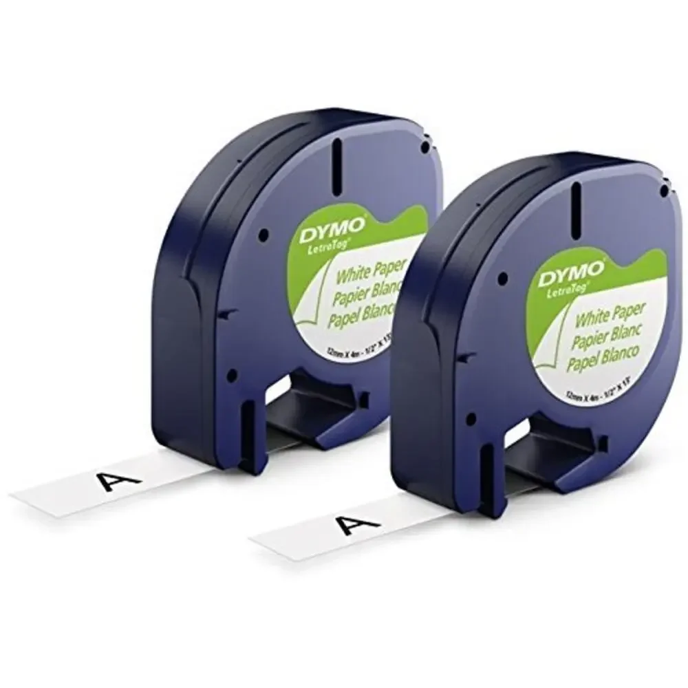 Dymo 10697  White Paper Labeling Tape for LetraTag (LT) 3 Blister Packs